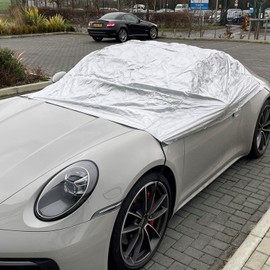 Simply CTC4 XL Water Resistant Car Cover with Elasticated Secure Fit - Protection Against Frost, Tree Sap, Dust and More - Universal Fit for Extra Large Vehicles - 325cm x 150cm x 50cm, Silver
