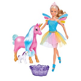 Simba 105733313 Steffi Love Welcome Unicorn, Steffi as a Fairy with Pregnant Unicorn and Cute Unicorn Baby, Colour Change of the Mane Reveals the Gender, from 3 Years