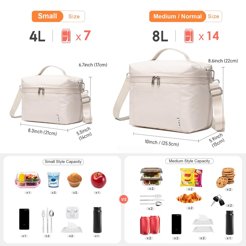 NOL Natural Organic Lifestyle Insulated Lunch Bags for Women Cooler