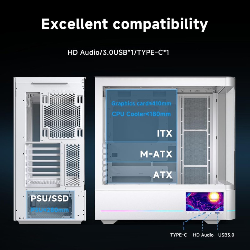 Jungle Leopard AC-02 Digital ATX PC Gaming Computer Case|5.5 Inch