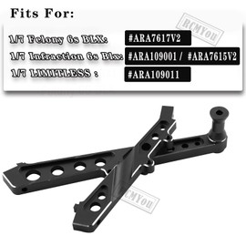RCMYou Aluminum Chassis Brace Upgrades Part for ARRMA 1/7 Felony 6S BLX/Infraction 6S BLX/Limitless Roller,Alloy Front Rear Chassis Brace Hop Ups,Replaces #ARA320511,Black
