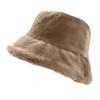 LLZ.COQUE Womens Stylish Bucket Hat Soft Faux Fur Fluffy Thicken