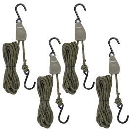 Ayaport Kayak Rope Tie Down 14ft Olive Drab Ratchet Straps Bow and Stern Ratcheting Tie Downs Rope Hanger Kayak and Canoe Accessories
