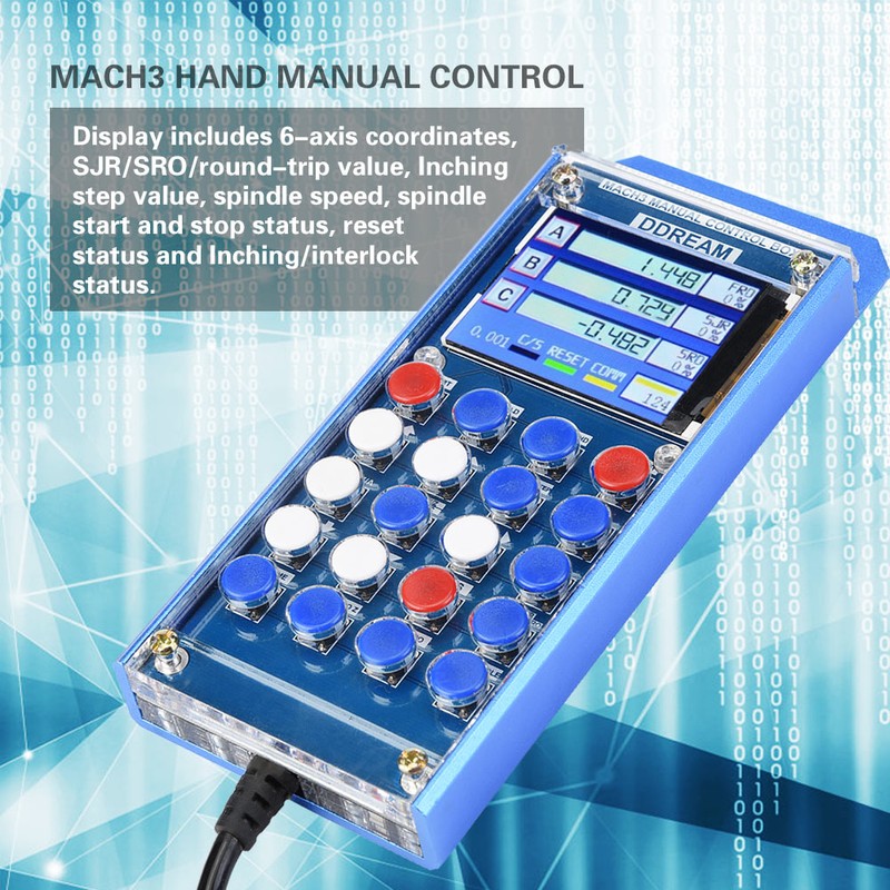 6 Axis Mach3 Digital LCD Display Hand Manual Control Box