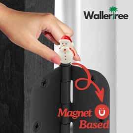 Christmas Snowman Hinge Heads Decorative Topper Set of 5 - Magnetic Hinge Topper for Holiday Decoration - Xmas Door Hinge Decor