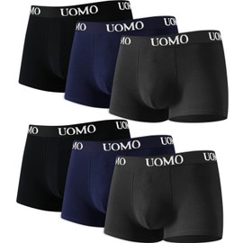 Poligono Men's Cotton Boxer Shorts, Pack of 6, Underpants, Men's Retro Shorts with Stretch, Soft, Breathable, Allergy-Free (S - 6XL, Multicoloured), Multicoloured (2 Black, 2 Blue, 2 Grey)