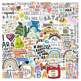50Pcs Cartoon ABA Stickers for Kids, Applied Behaviour Analysis Vinyl Waterproof Sticker for People Who Care About Children with Autism Water Bottle,Journaling Party Supply Decor for Teens Adults