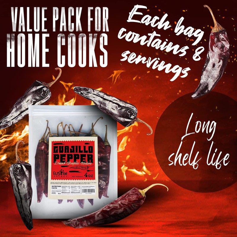Fusion Select Guajillo Chiles Pepper - Natural and Premium -