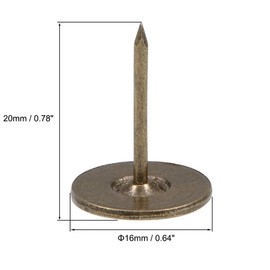 TA-VIGOR 20Pcs Heavy Duty Flat Head Push Pins, Decorative Thumb Tacks for Wall, Furniture Cork Board & Bulletin Board – 16mm x 20mm Upholstery Tacks for Home Office & DIY Use, Bronze