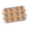 Ieron Bamboo Soap Holder Natural Bamboo Soap Dish with Drainage