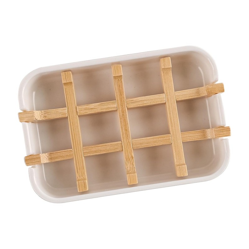Ieron Bamboo Soap Holder Natural Bamboo Soap Dish with Drainage