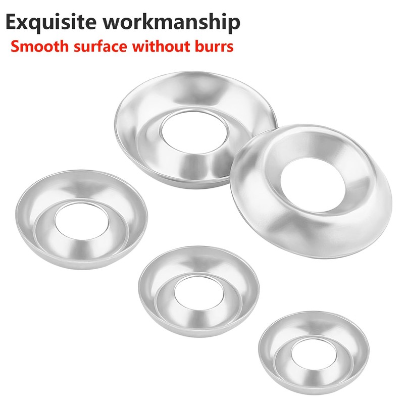 Qrity 40 Pcs 304 Stainless Steel Cup Washer, M3x11mmx2.5mm Countersunk