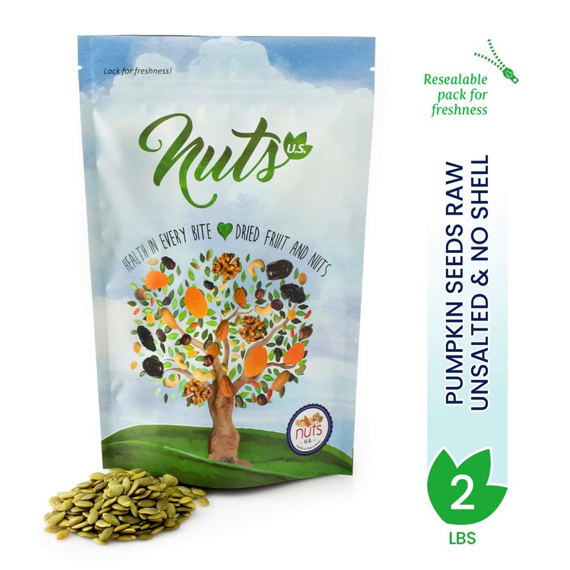 NUTS U.S. - Pumpkin Seeds - Pepitas , Raw, Unsalted,