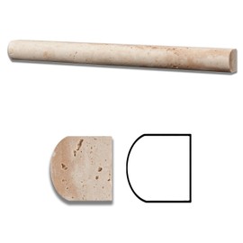 Ivory Travertine Honed 1 X 12 Dome Liner Trim Molding - Standard Quality - Box of 15 PCS