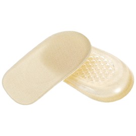 COMNICO Heel Lift, 1 Pair Soft Shoe Lift Gel Height Increasing Insoles Heel Lift Inserts Comfort Shoe Inserts Height Boosters 0.6 Inch Heel Lifts for Women Men Uneven Legs Relieve Heel Pain (Beige)