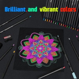 H & B Colored Pencil Set 72pcs with Mandala Coloring Sheets Art Supplies Drawing Kit for Adult Coloring and Kids