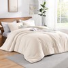 Andency Beige King Size Comforter Set, 3 Pieces Boho Bed