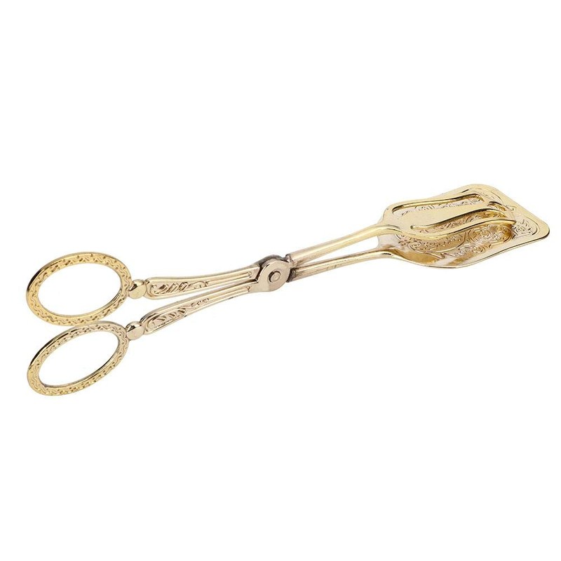 Square Head Retro Zinc Alloy Bread Tongs Buffet Tongs Baking
