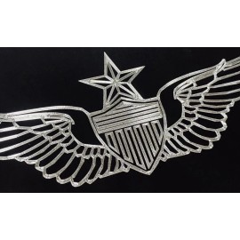 BLVD Engraved Senior Army Aviator Wings Car Tag Diamond Etched Aluminum License Plate
