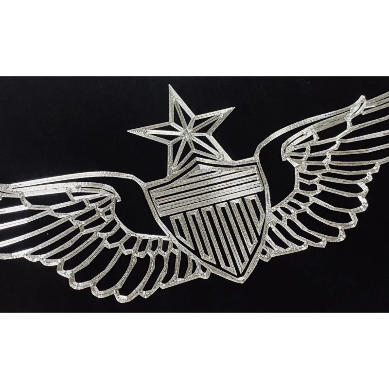 BLVD Engraved Senior Army Aviator Wings Car Tag Diamond Etched