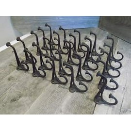 Antiques Vintage/Hooks Cast Iron/Coat Hook/Locker Rooms/Kitchens 50 Rustic Hat Wall Hooks Restore School Farm Towel Bath Kitchen