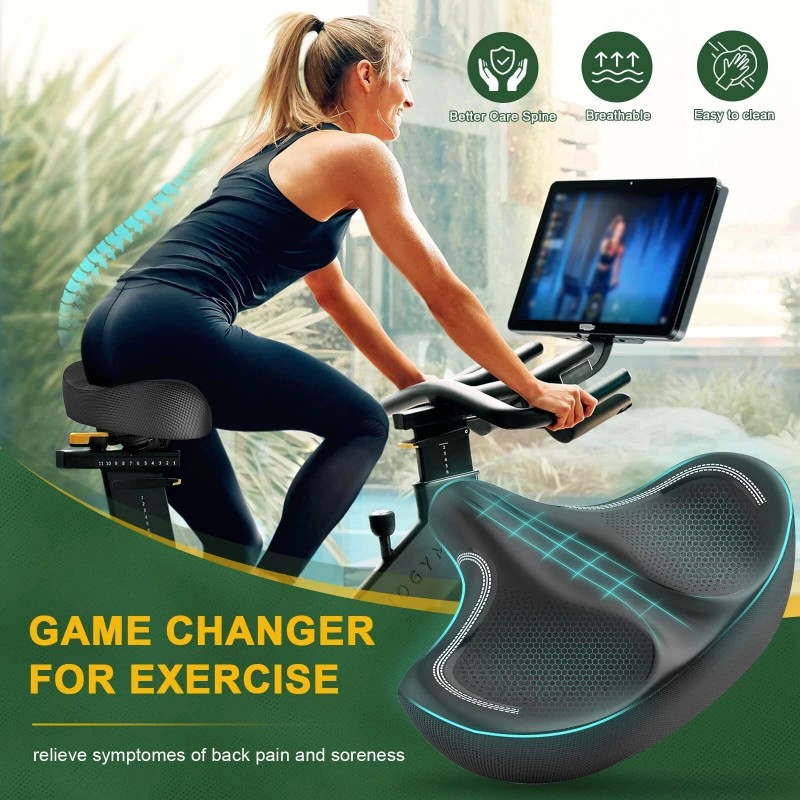 Gineoo Oversized Bike Seat Extra, Wide Comfort Pure, Memory Foam