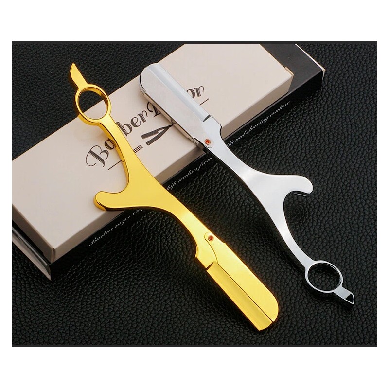 Giovanni Back Katana Straight Barber Razor - Silver