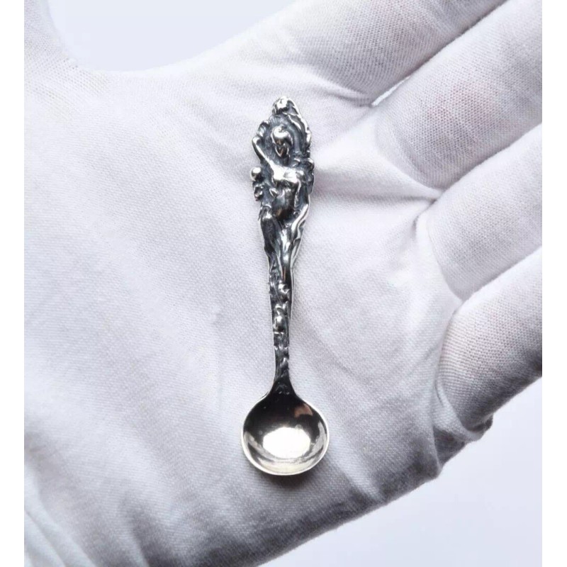 SliverLiza SOLID 925 Sterling silver Love Disarmed Mini Spoon-baby/ Silver