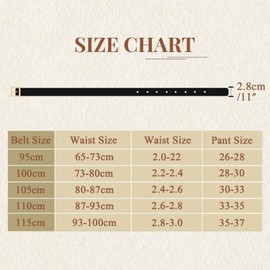 AOWVUTS Women's Leather Belt for Jeans Pants Golden Buckle Waist Belt Retro Vintage Casual PU Leather Belt Ladies Fashion Leather Belt for Dresses