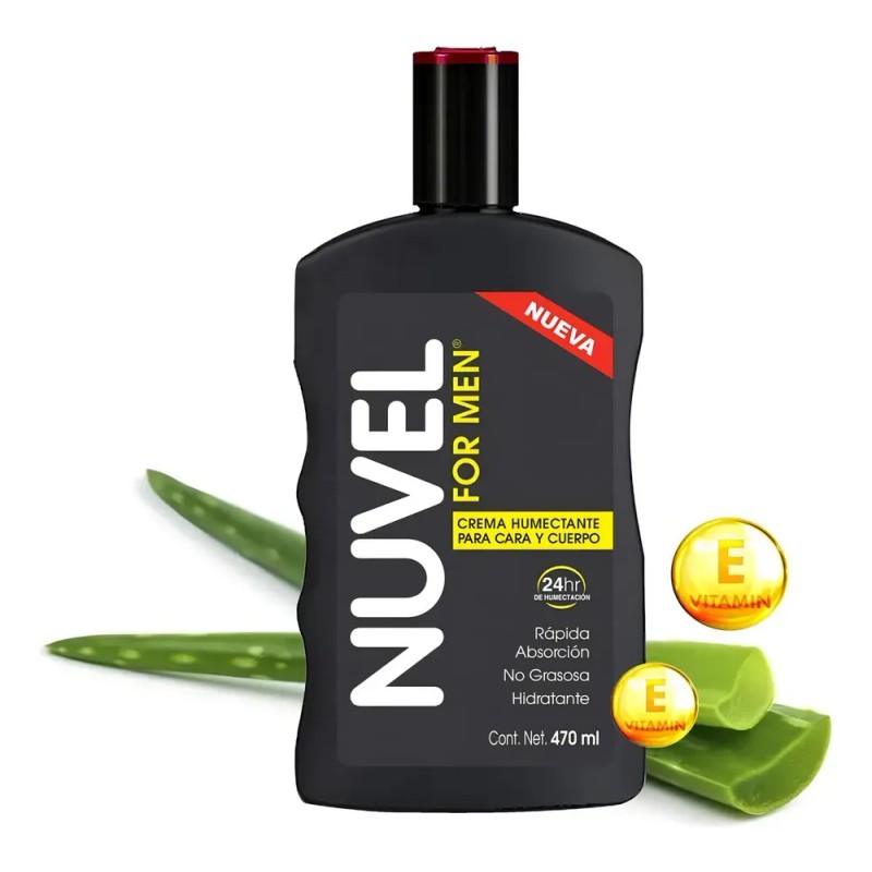 Nuvel For Men Crema Corporal Humectante con Aloe para Hombre
