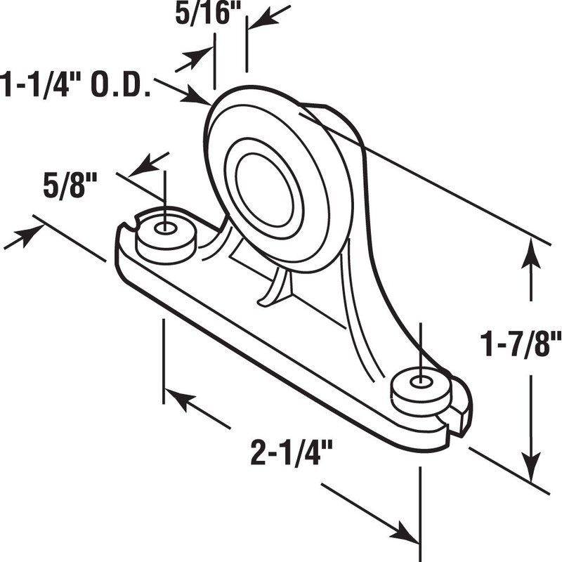 Prime-Line N 6620 Pocket Door Top Roller Assembly, 1-1/4 inch