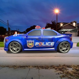 WonderfulGiftShop 9 Inch Friction Power Police Car for Kids, Push and Go Pull Back Race Cars with Lights and Sounds Toy Car for Boys Girls Age 3+ Year Old