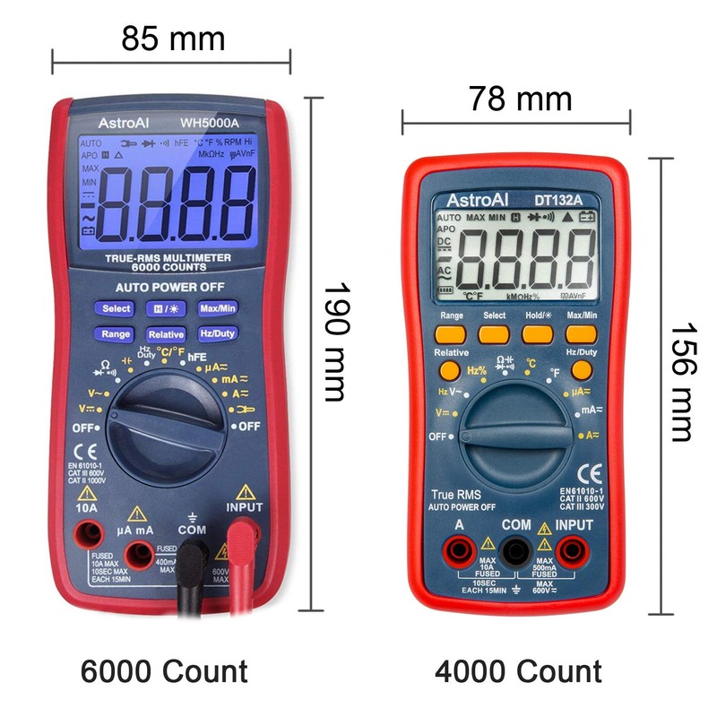 AstroAI テスター 4000カウントデジタル テスター マルチメーター サーキットテスター 電圧計 オートレンジ AC/DC電圧 AC/DC電流