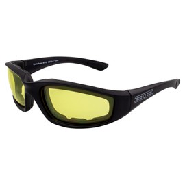 Epoch Eyewear Foam Padded Motorcycle Sunglasses Riding Glasses Z87+ Safety Glasses (Black-Yellow)
