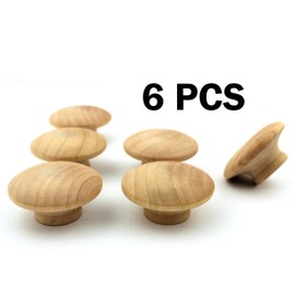 Wood knobs Extra Large 2 inch Big Wooden knob for Bifold Doors Closet Door Oversized Unfinished Solid Cabinet Hardware Bi fold Door 2" in Diameter - Furniture Dresser Drawer pulls with Screws