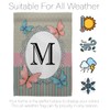 Breeze Decor M Initial Garden Flag Set Wood Dowel Monogram