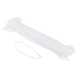TOP-VIGOR 100Pcs Nylon String for Hang Tags, 200mm/7.8Inch Clothing Hang Tag String, Tags String with Snap Lock for Attaching Labels Clothes Jewelry Luggage Accessories White