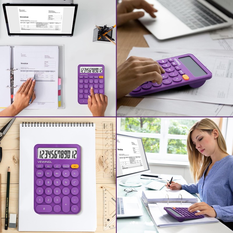 Standard Calculator 12 Digit,6.2 * 4.2in Desktop Large Display and