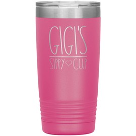 OwingsDesignsPerfect Gigi's Sippy Cup Vacuum Tumbler (12 Colors) - Gigi Tumbler 20 Oz - Birthday Gift For Gigi - Gigi To Be Cup - Vacuum Tumbler Gifts For Gigi - Vacuum Tumbler With Lid (Pink)