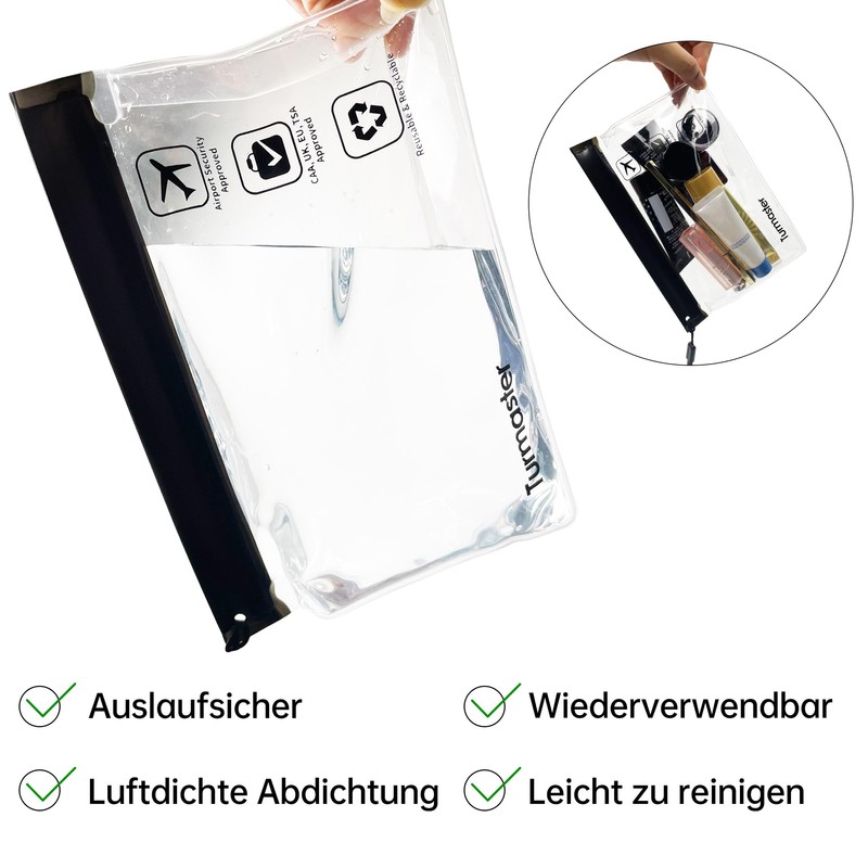 4 Packs Airport Approved Clear Travel Bag, Leak-Proof Airport Security