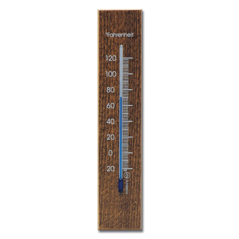 Hokco Analog Wall Thermometer Fahrenheit Scale Wood Walnut Finish 7.8