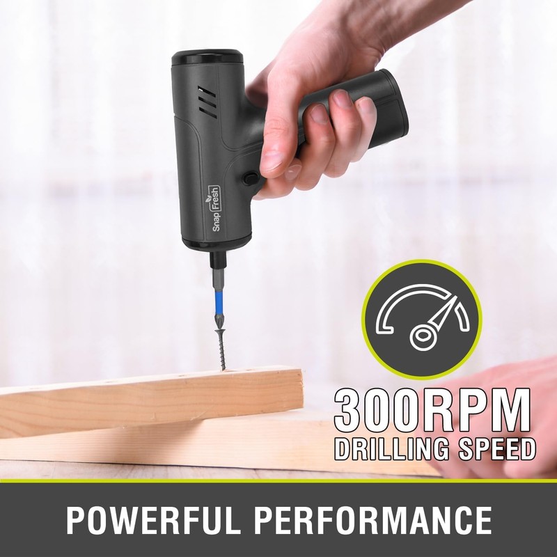 SnapFresh Electric Cordless Screwdriver Set,4V Rechargeable Screw Gun with 10