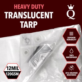 QUEEN OF TARPS | 10x12 Heavy Duty Tarp Waterproof, 120 GSM is 12 MIL, UV/Tear Resistant Tarp, Camping, Outdoor Furniture, Car, Tents, Painting, Firewood Protection | 10x12, Heavy Duty