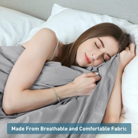 Weighted Idea Cooling Removable Duvet Cover for Weighted Inner Blanket (48''x72'') for Weighted Blanket - Light Grey - Duvet Cover