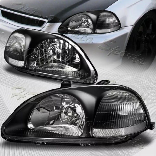 HDC Autosports For 96-98 Honda Civic 2/3/4DR EK Black Housing