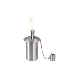 Firefly Fuel Polished Stainless Steel Table-Top Tiki Torch Canister - Durable Design with Refillable Fuel Reservoir - Compact, Rust-Resistant for Outdoor Use - Made in USA - 6-7/8 Inches Tall