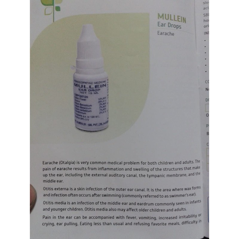 SBL Mullein Ear Drops Ear Infections Earache