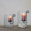 Creative Co-Op Glass Hurricane with Metal Candle Holder, Black, 12.5"