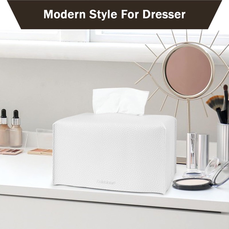 2Pcs Tissue Box Cover Holder, Rectangular with Bottom Belt -