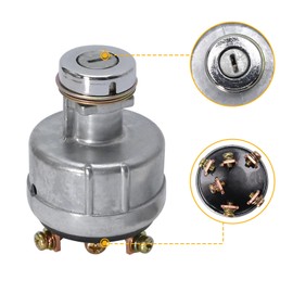 Vkinman YN50S00002F1 Ignition Switch with 4 Position 6 Terminal Wire Digger 2 Keys Replacement for Kobelco Excavator Ford 3400 Tractor, Trailer, Caterpillar, Agricultura, Plant Applications